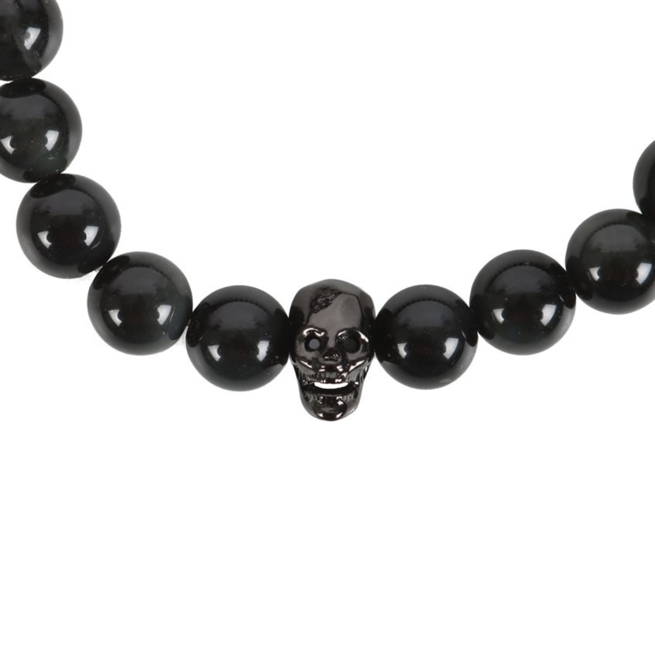 Black Obsidian Skull Bracelet - Image 2