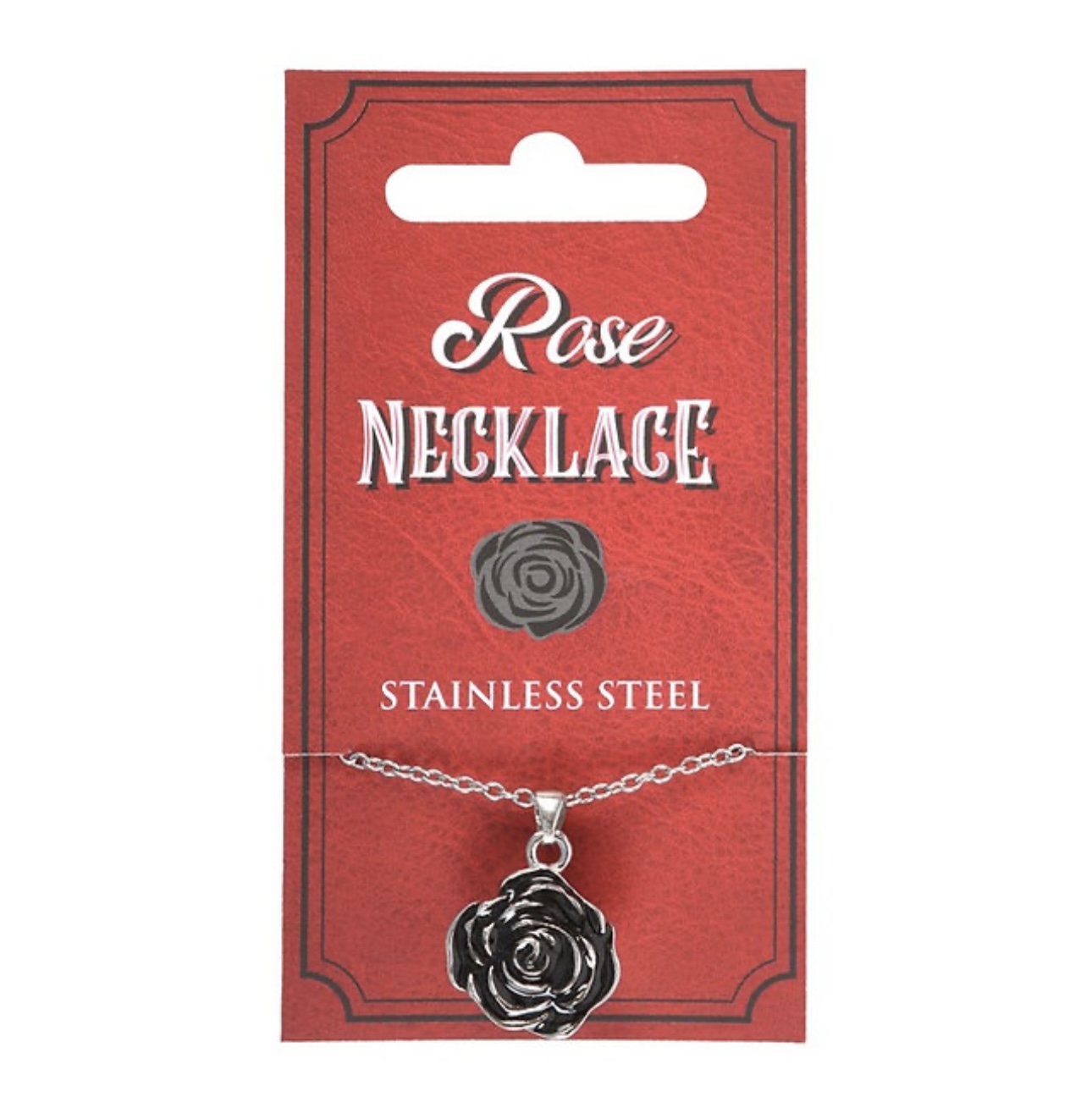Stainless Steel Rose Pendant Necklace - Image 2