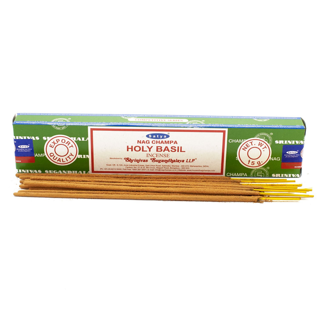 Satya Nag Champa Holy Basil Incense Sticks – (15g) | Fragrance for Meditation, Relaxation & Spiritual Practice
