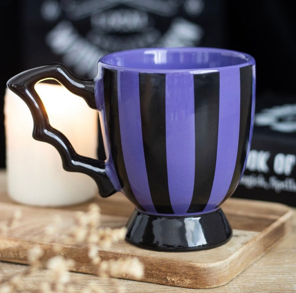 Purple Striped Bat Wing Teacup