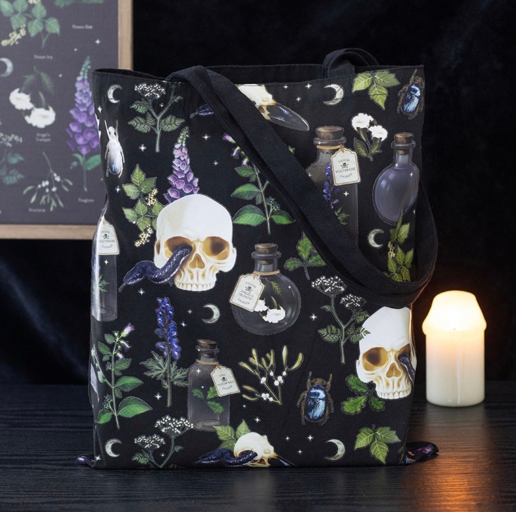 Venom & Vines Print Polycotton Tote Bag