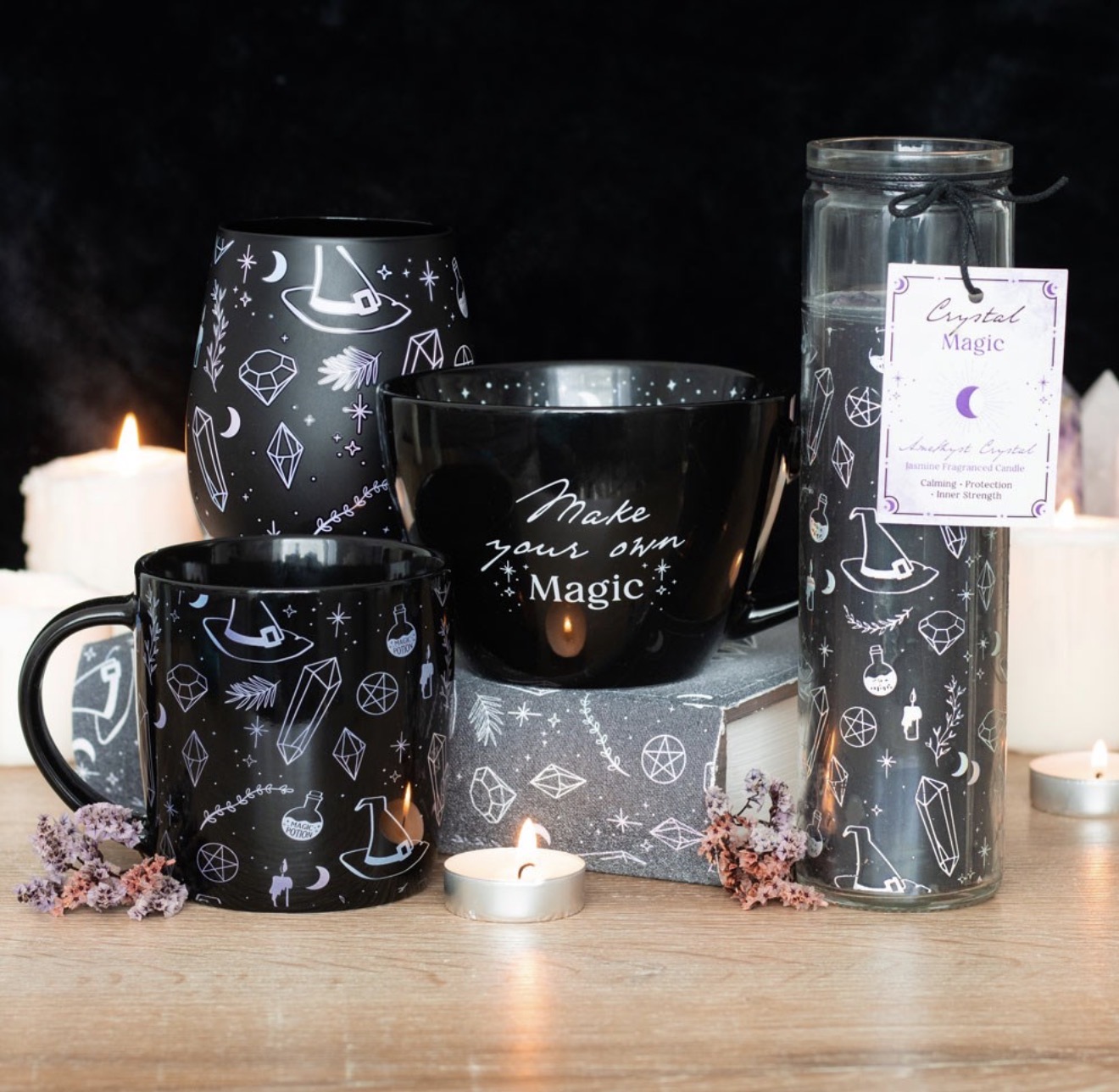 Crystal Witch Jasmine Tube Candle With Amethyst Chips - Image 6