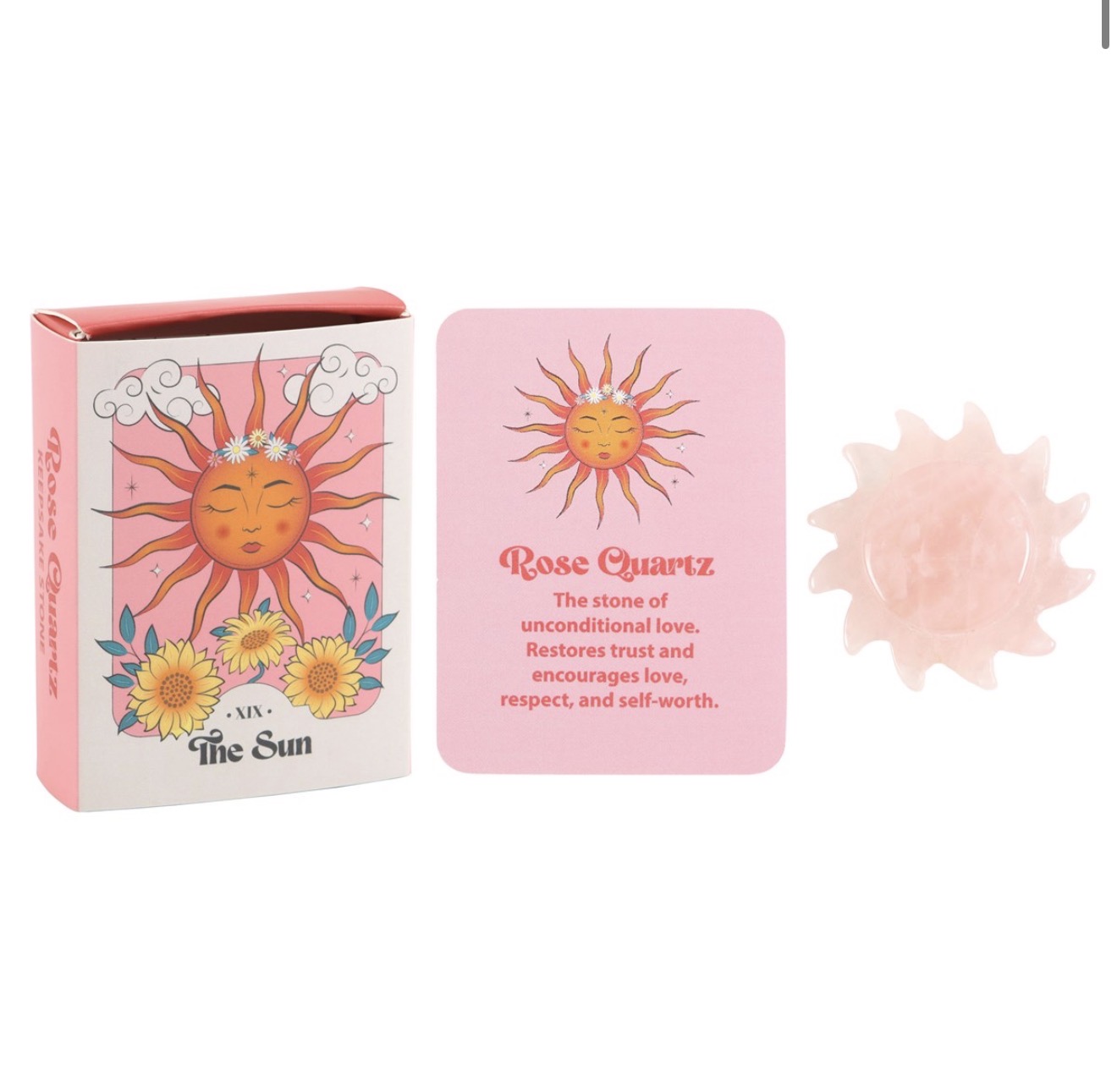 Rose Quartz Crystal Sun Keepsake Stone In A Box - Image 2