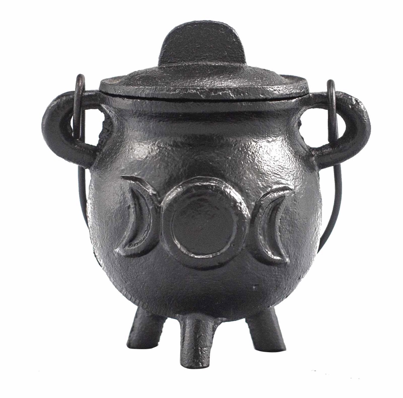 Cast Iron Cauldron with Triple Moon 6.5x13cm