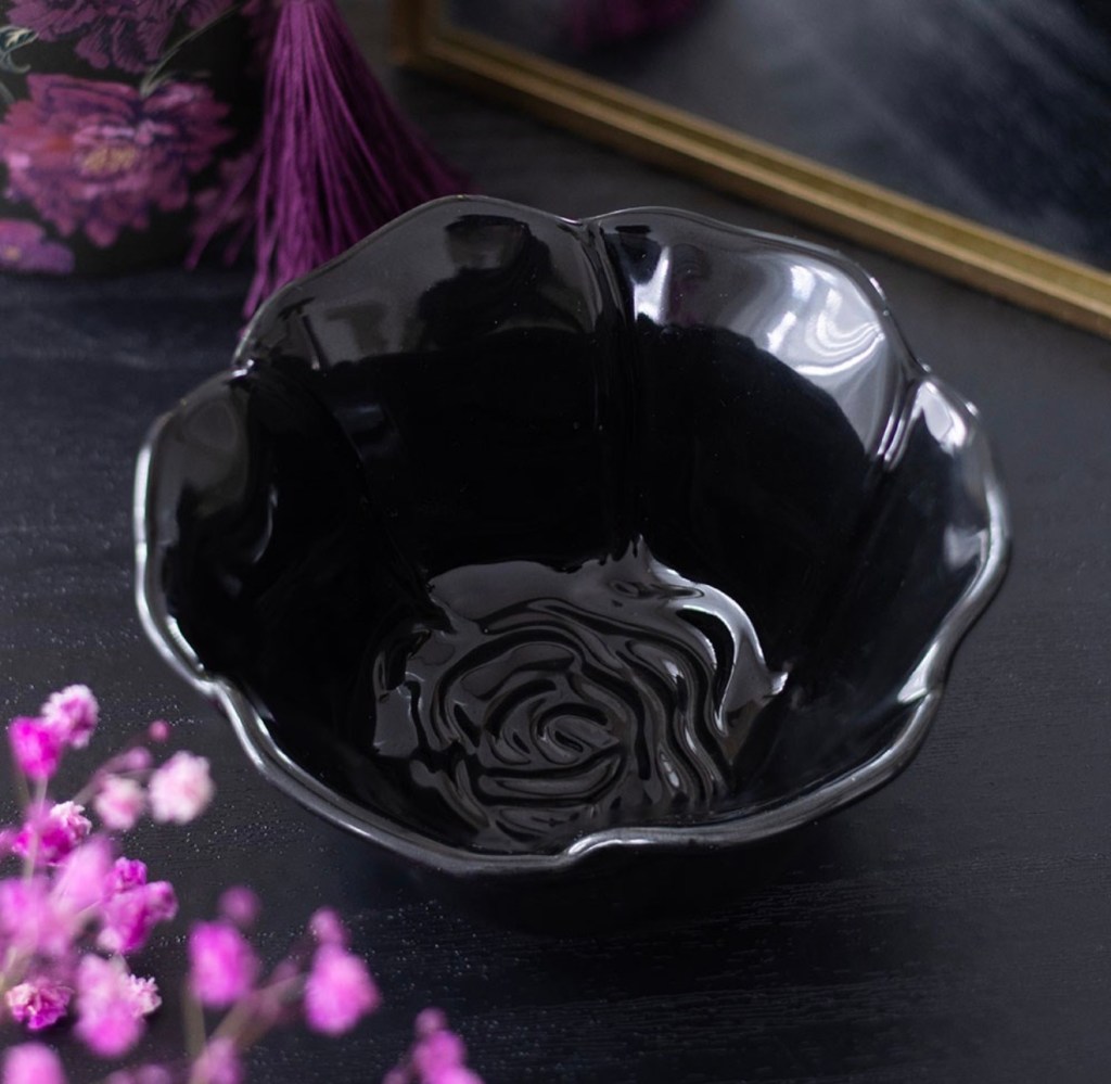 Black Rose Trinket Dish