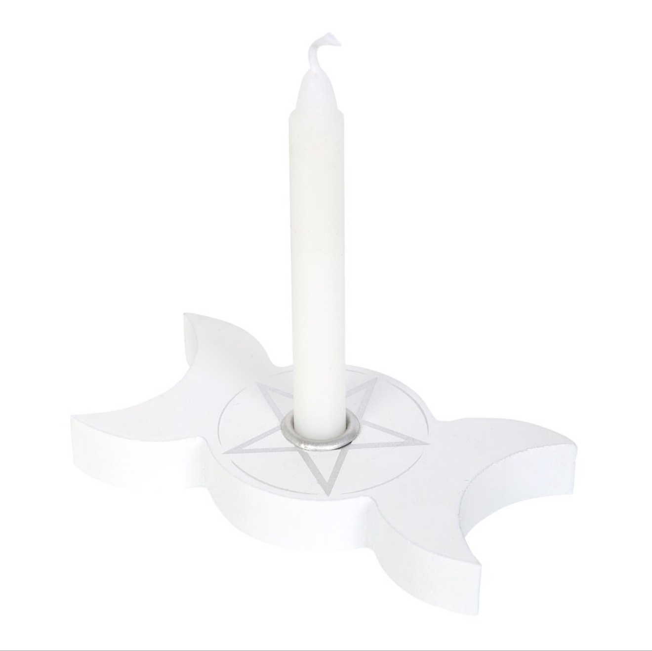Triple Moon Spell Candle Holder - White and Black - Image 2