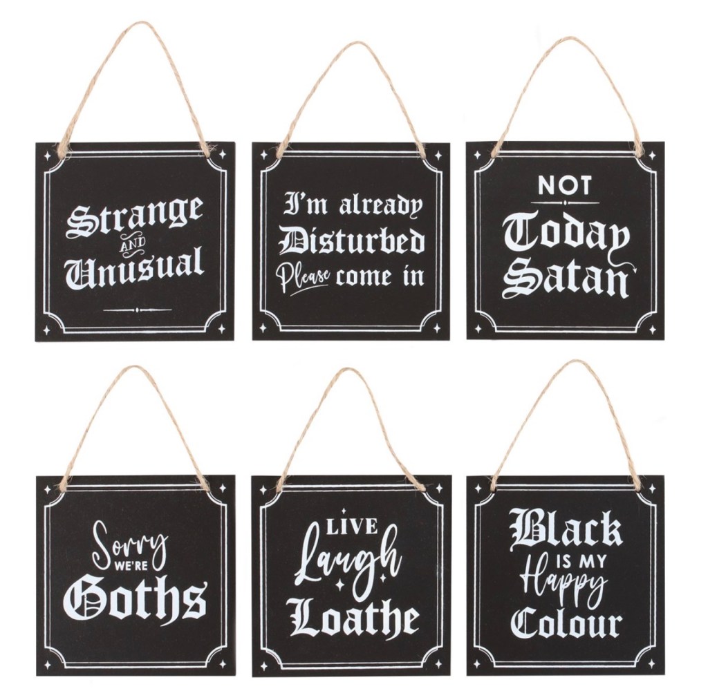 Gothic Hanging Mini Signs
