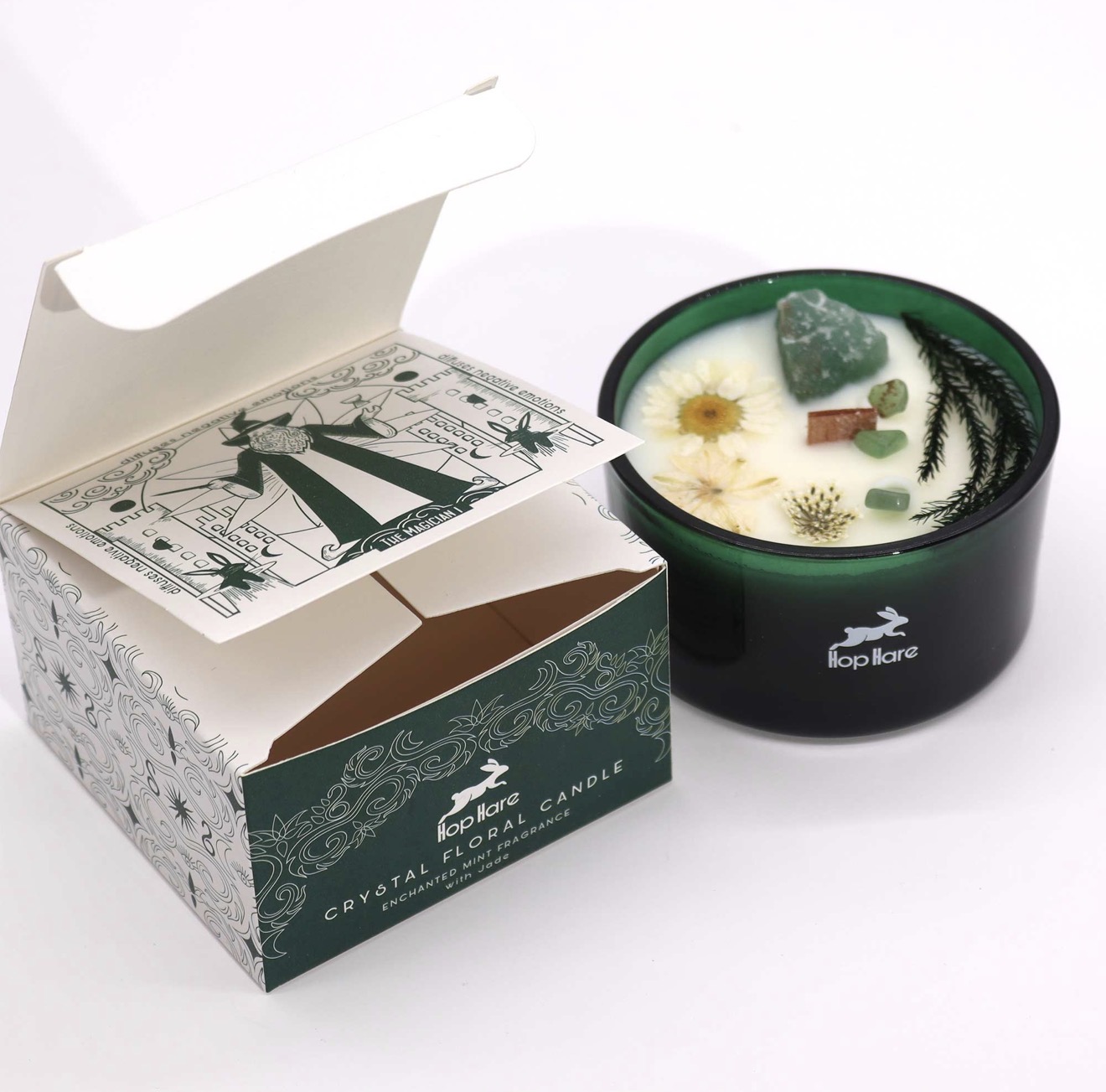 Hop Hare Crystal Magic Flower Candle - The Magician - Image 2