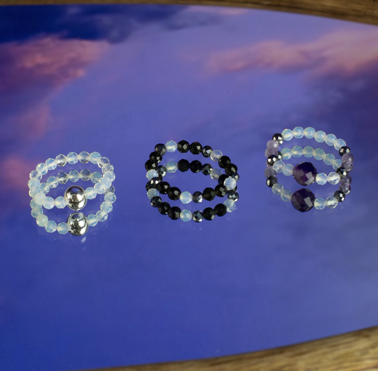 Nymph Spirit Gemstone Ring Set - Full Moon - Image 6