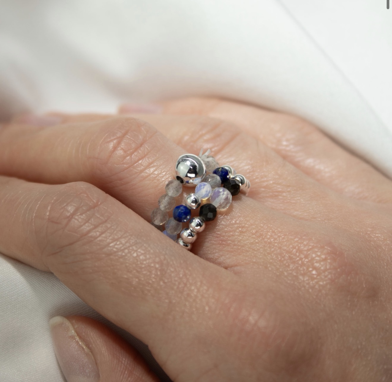 Nymph Spirit Gemstone Ring Set - Northern Lights - Image 3