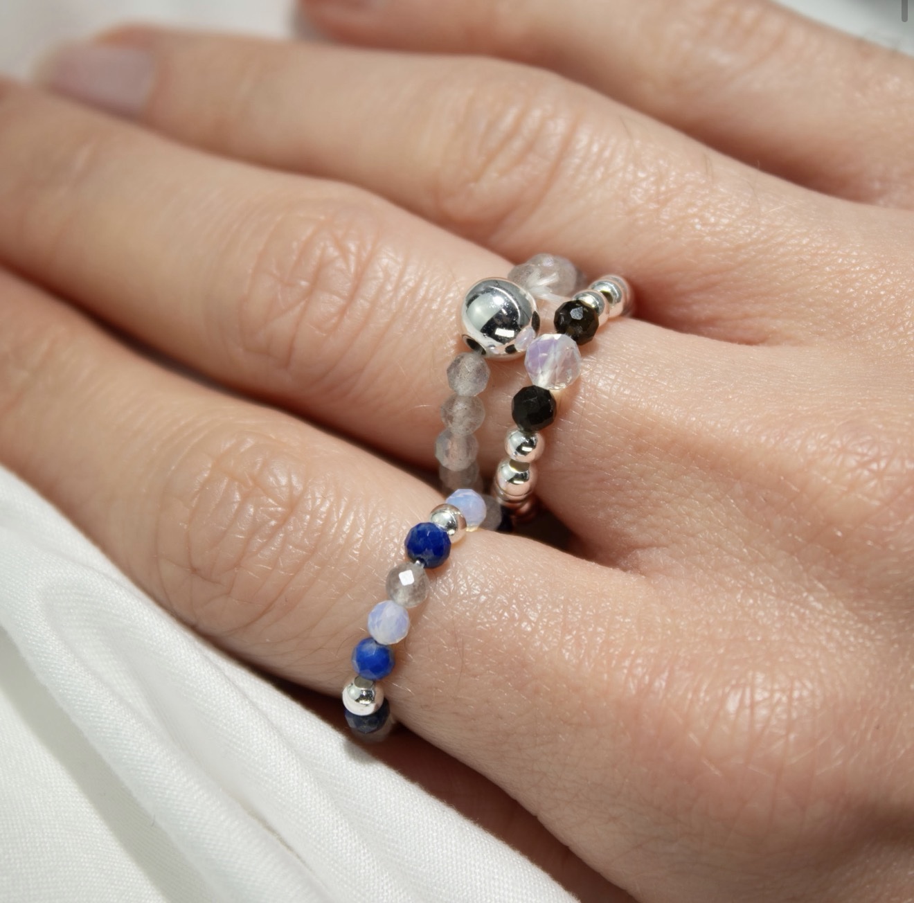 Nymph Spirit Gemstone Ring Set - Northern Lights - Image 4