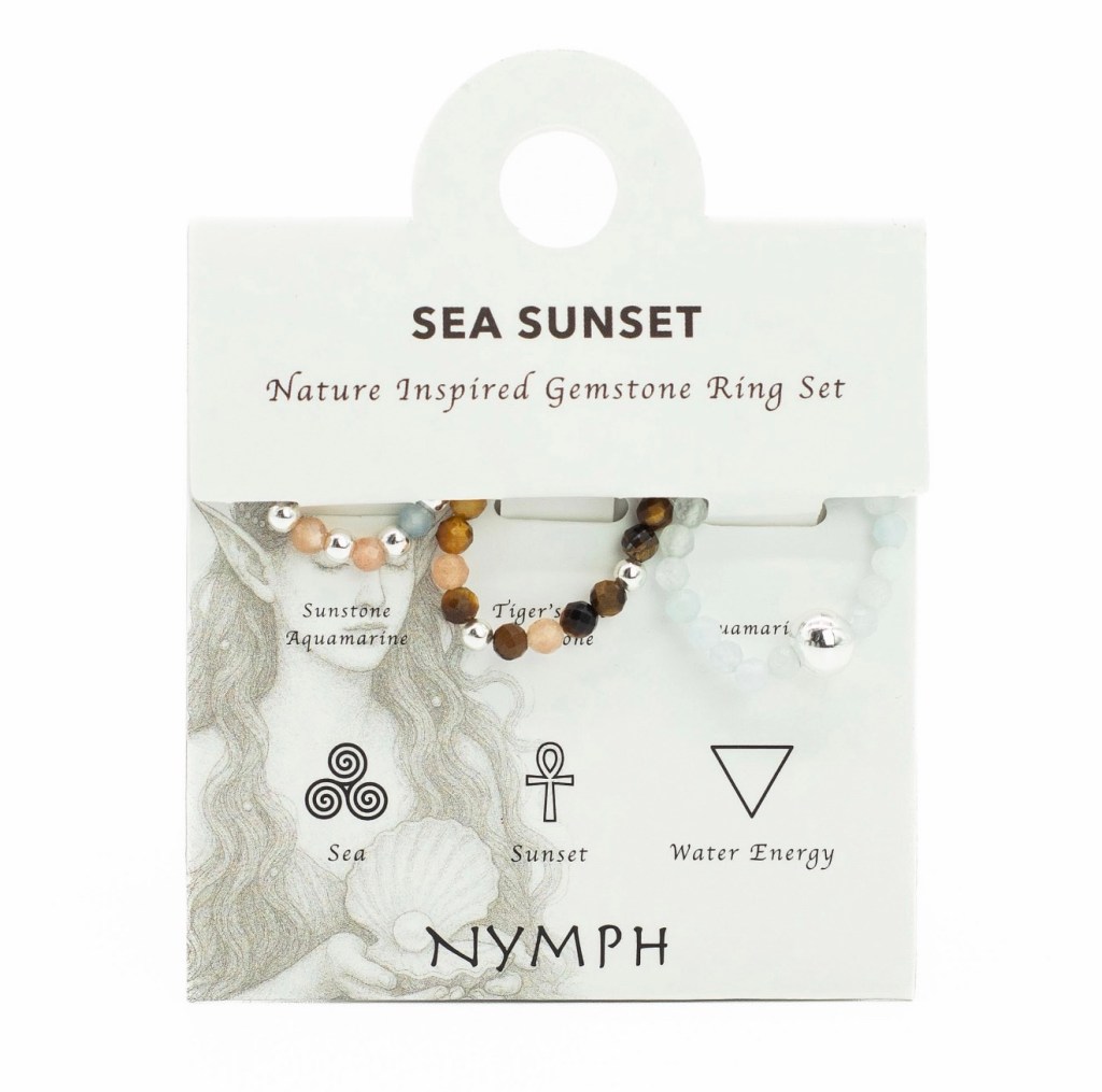 Nymph Spirit Gemstone Ring Set - Sea Sunset