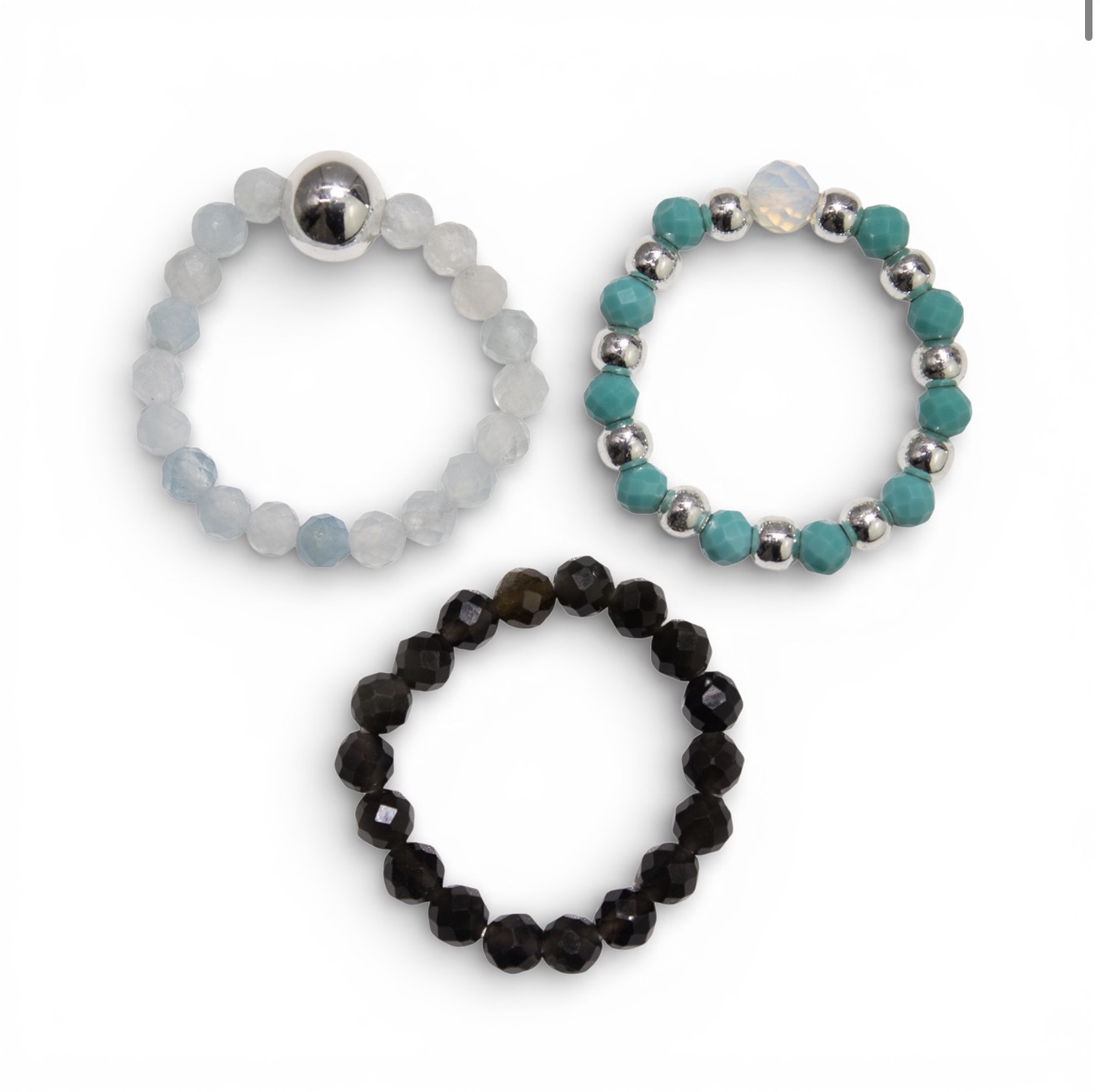 Nymph Spirit Gemstone Ring Set - Endless Ocean - Image 2