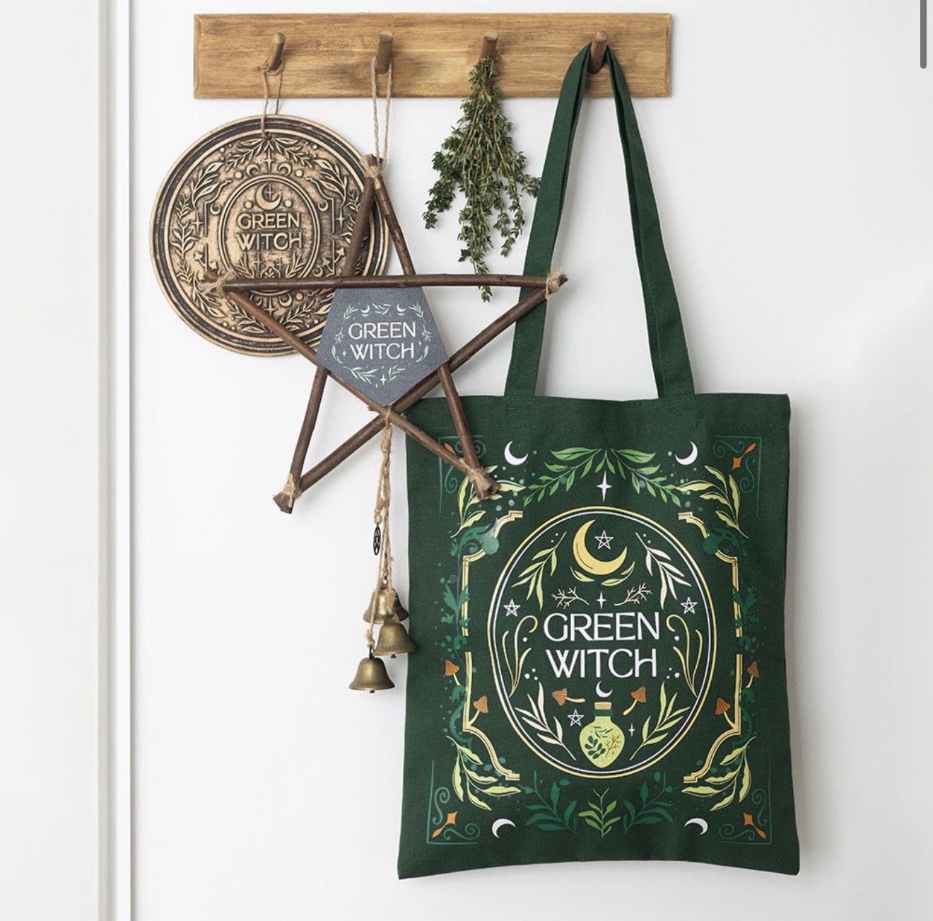 Green Witch Tote Bag - Image 6