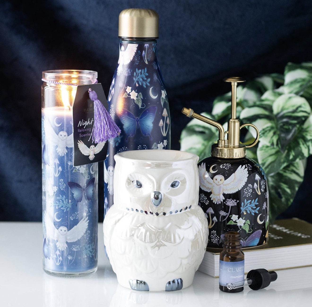 Night Flight Owl Print Ceramic Plant Mister - Image 4