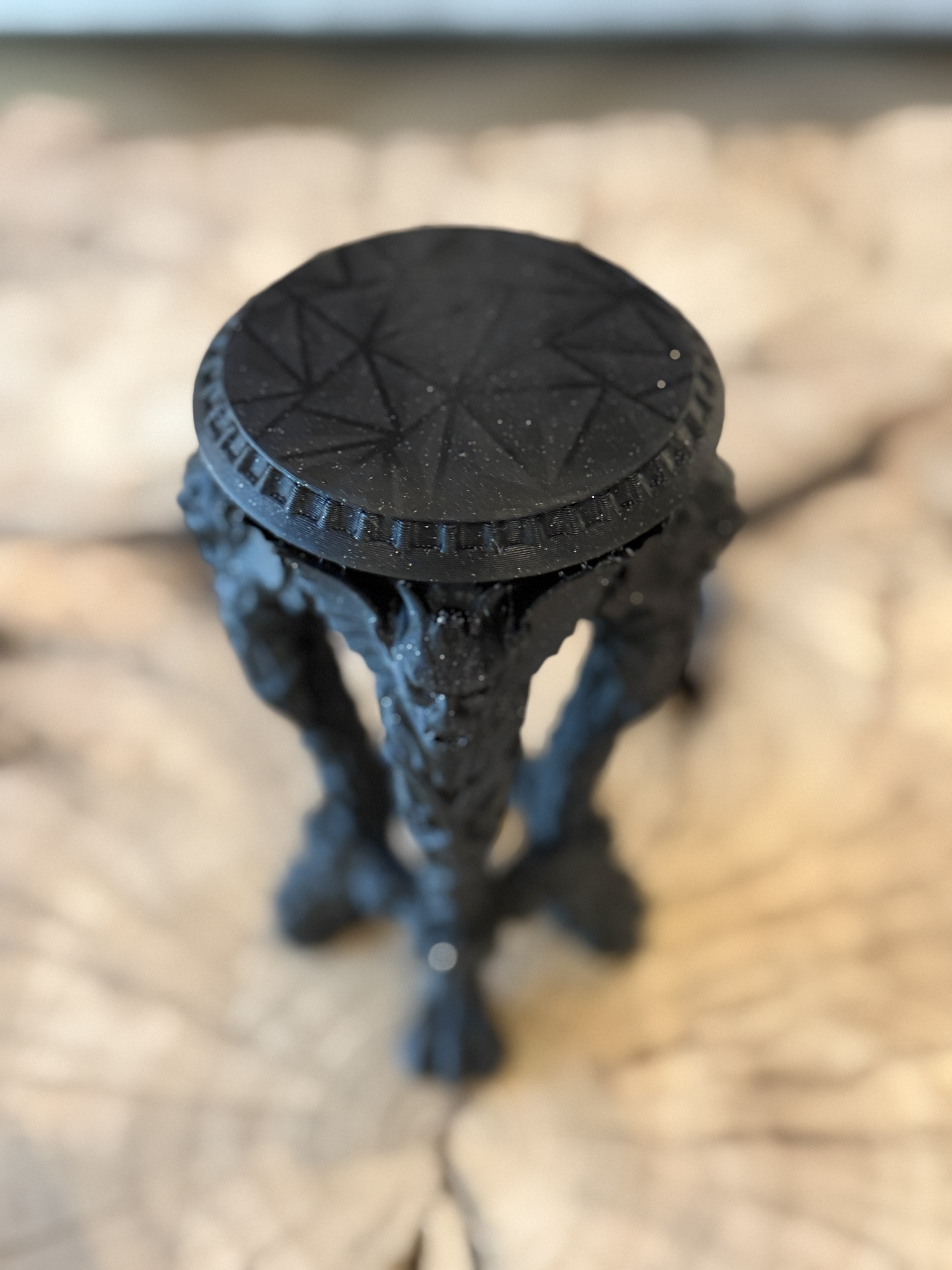 Gothic Gargoyle Pillar Candle Stand Holder - Image 4