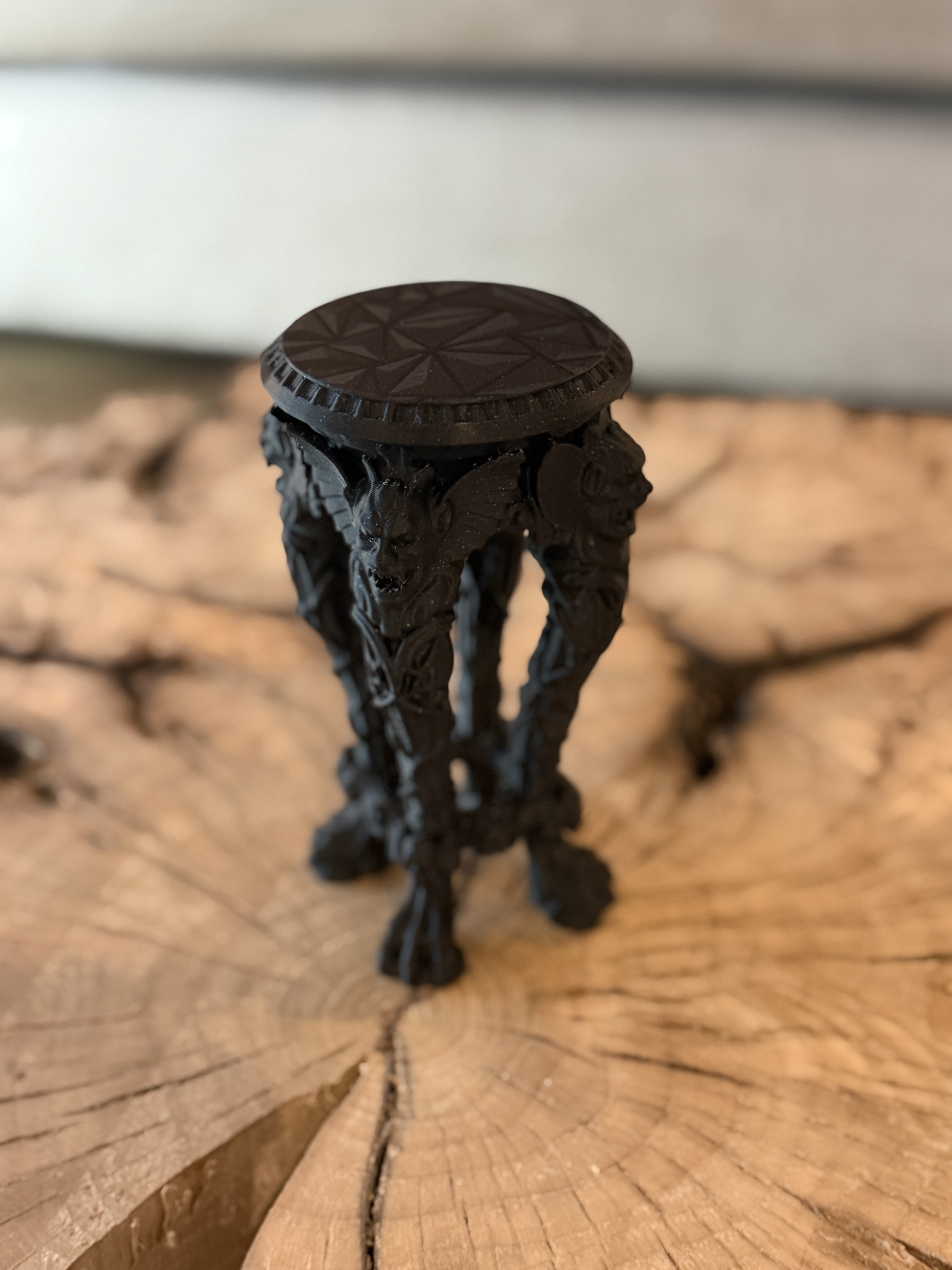 Gothic Gargoyle Pillar Candle Stand Holder