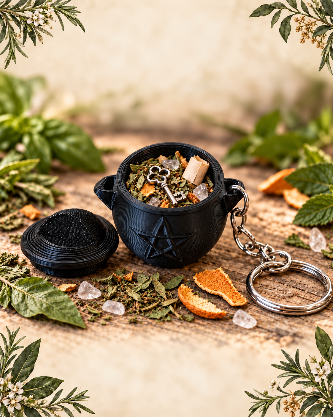 Pocket Spell Cauldron Keyring - Open Roads - OPPORTUNITY