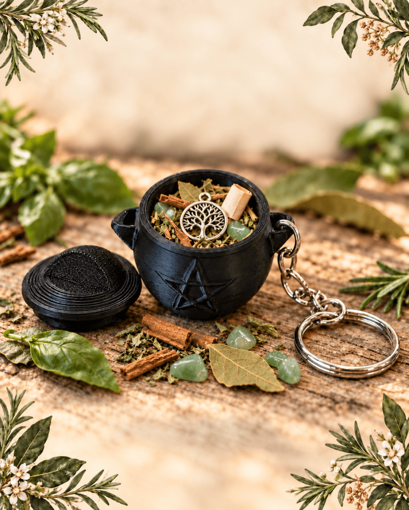 Pocket Spell Cauldron Keyring - Golden Fortune - PROSPERITY